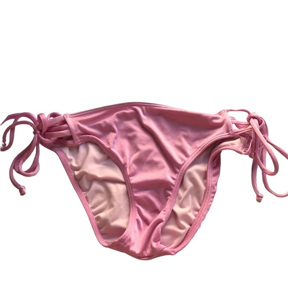 3/$15 Victoria’s Secret pink satin tie string bikini bottom - Picture 1 of 9